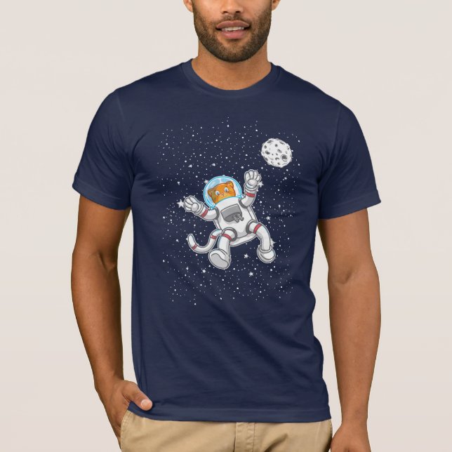 Kat Astronaut i rymden Kostym nuny astronomi T Shirt (Framsida)