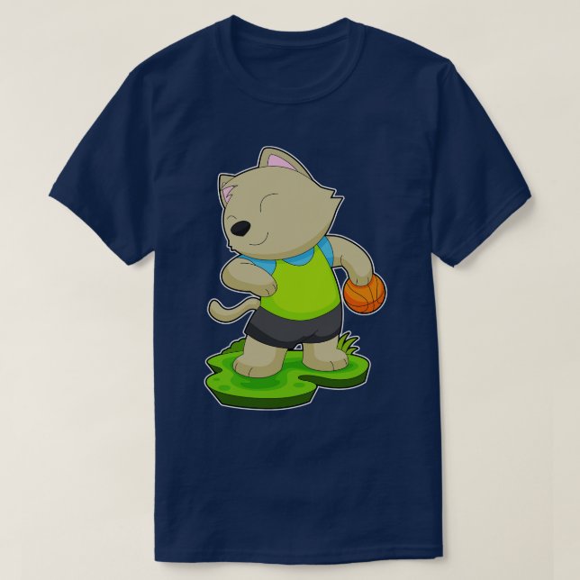 Kat Basketball-spelare Basketball T Shirt (Design framsida)