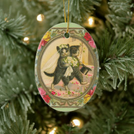 Kat Bride and Groom Bröllopsdag ornament