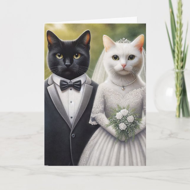 Kat Bride and Groom Kort (Framsida)