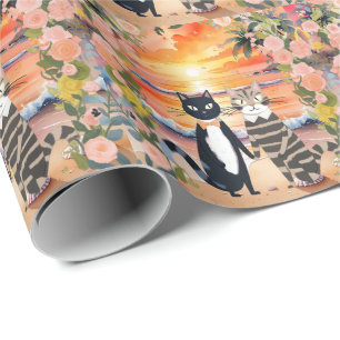 Kat Bröllop med temat Bride och Groom strand Presentpapper