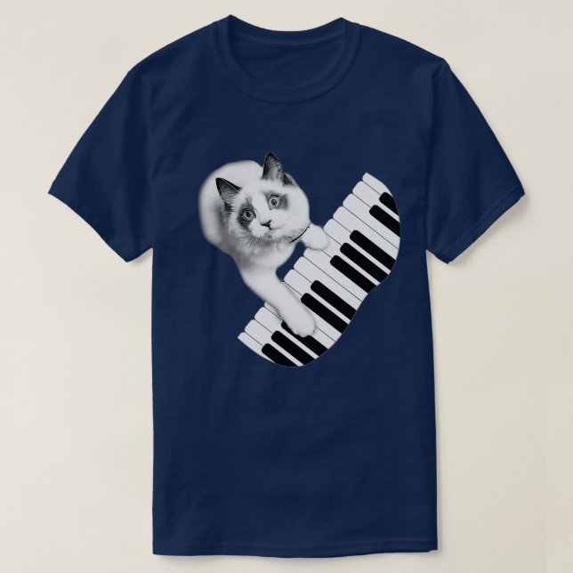 Kat Cat Play Piano T Shirt (Design framsida)