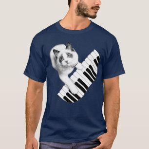 Kat Cat Play Piano T Shirt