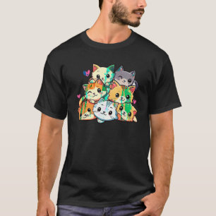 Kat Cats Meowtain Cute Kattunge Pile Anime Kawaii T Shirt