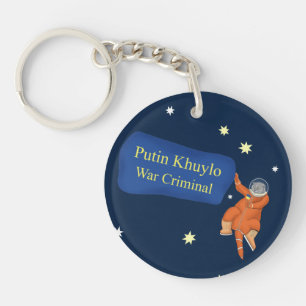 Kat cosmonaut med poster Putin Khuilo