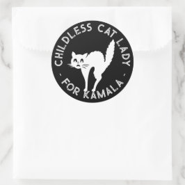 Kat Dam för kamala, lustiga kattsvarta Runt Klistermärke