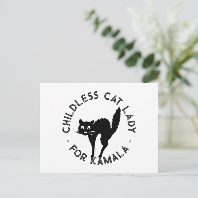 Kat Dam för kamala, lustiga svarta katt Vykort (Stående Fram)