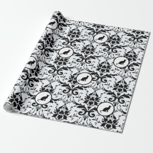 Kat Damask i ljusblå blått Presentpapper