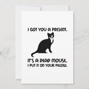 Kat Dead Mouse Pillow Tack Kort