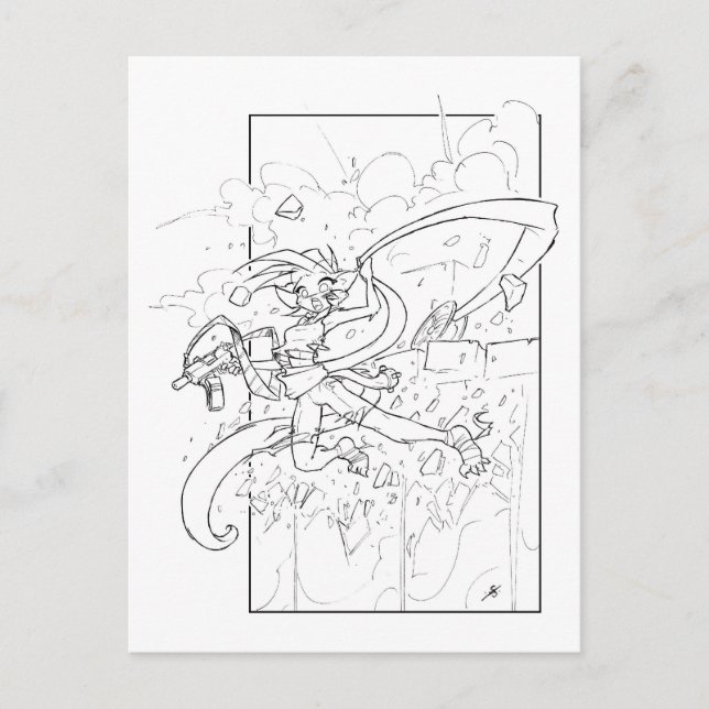 Kat Die Hard Vykort (Framsida)