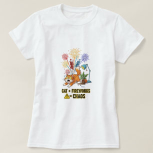 Kat + Fireworks = Chaos - Funny Kat Owner T-Shirt
