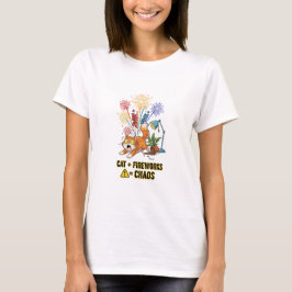 Kat + Fireworks = Chaos - Funny Kat Owner T-Shirt