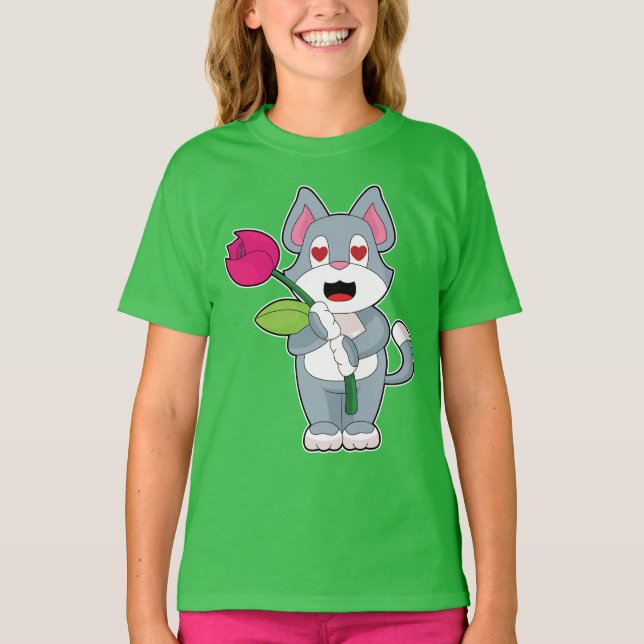 Kat Flower T Shirt (Framsida)