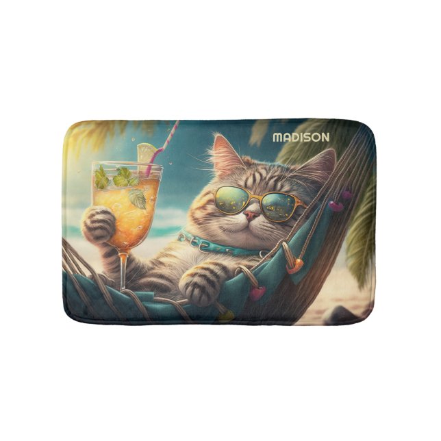 Kat för anpassad namnavvikelse badrumsmatta (Framsidan)