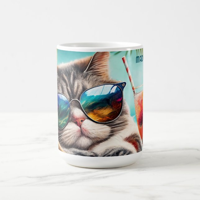 Kat för anpassad namnavvikelse kaffemugg (Center)