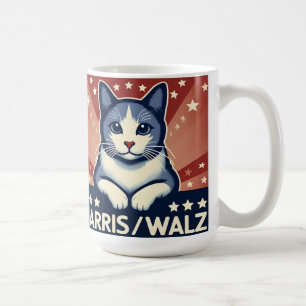 Kat för Harris/Walz-kaffe Mugg