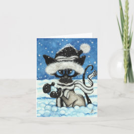 Kat från Siamese Jul Cat av BiHrLe Card Helgkort