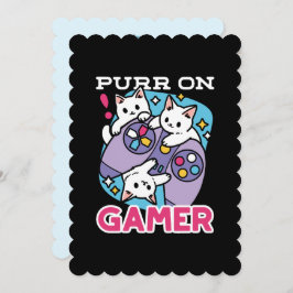 Kat Gamer Design - Purr On Gamer Joystick Art Julkort