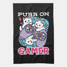 Kat Gamer Design - Purr On Gamer Joystick Art Kökshandduk