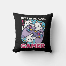 Kat Gamer Design - Purr On Gamer Joystick Art Kudde