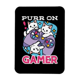 Kat Gamer Design - Purr On Gamer Joystick Art Magnet