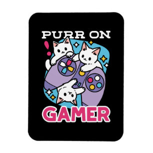 Kat Gamer Design - Purr On Gamer Joystick Art Magnet