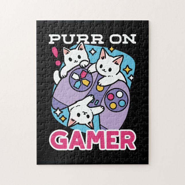 Kat Gamer Design - Purr On Gamer Joystick Art Pussel (Vertikal)