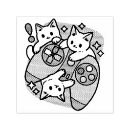 Kat Gamer Design - Purr On Gamer Joystick Art Självfärgande Stämpel