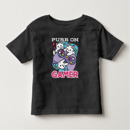 Kat Gamer Design - Purr On Gamer Joystick Art T Shirt