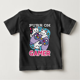 Kat Gamer Design - Purr On Gamer Joystick Art T Shirt