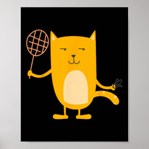 Kat Graphic Badminton Player Shuttle Sports Smash Poster