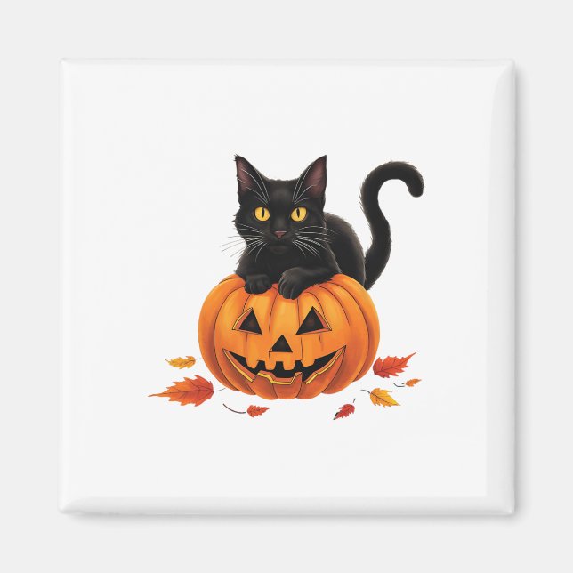 Kat Halloween Pumpkin för kvinnor i Manar Kids Magnet (Framsidan)