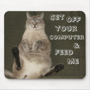 Kat "HÄMTA AV DATORN OCH MATA ME" Mousepad Musmatta