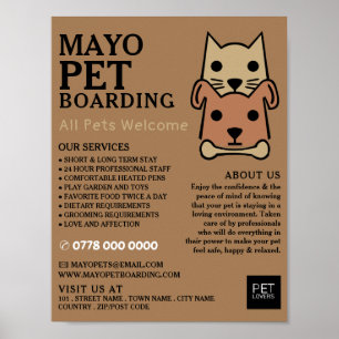Kat & Hund, reklam för sällskapsbordning Poster