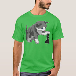 Kat i Chess med Chess biet Bishop T Shirt