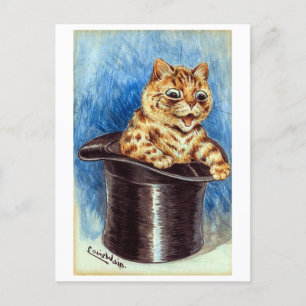 Kat i ett vykort för Helgdag Top hat Louis Wain