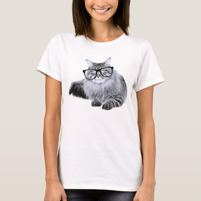 Kat i glas t-shirt (Framsida)