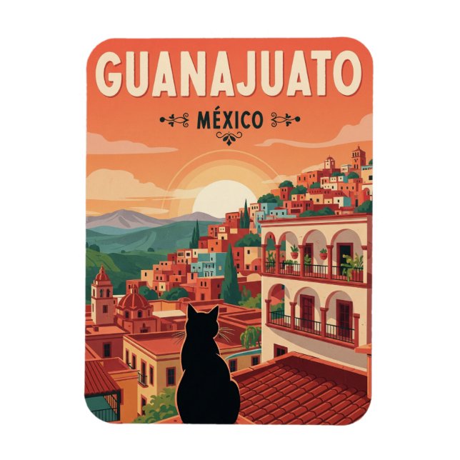Kat i Guanajuato Mexiko Magnet (Vertikal)