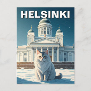 Kat i Helsingfors Finlands resor Vykort