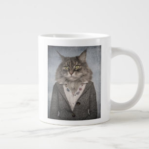 Kat i kläder jumbo mugg