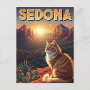 Kat i Lodrät Sedona Arizona Travel Vykort