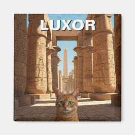 Kat i Luxor Egypten Karnak Temple Travel Magnet