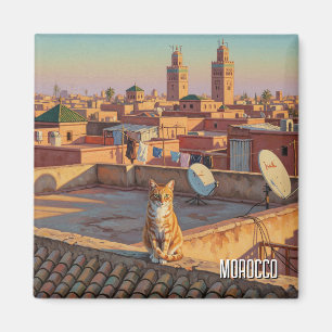 Kat i Marrakech Marockos resor Magnet