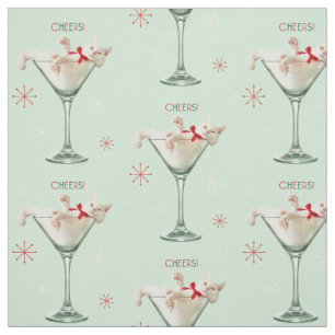 Kat i Martini-glas Tyg