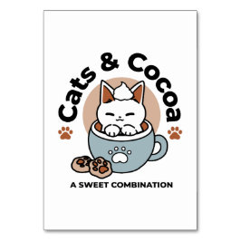 Kat i Mugg Helgdag Design - Katt och kakao Bordsnummer