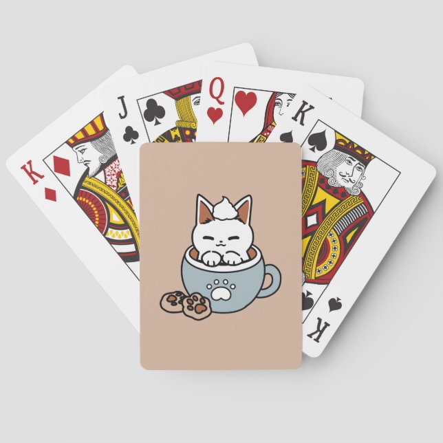 Kat i Mugg Helgdag Design - Katt och kakao Casinokort (Baksidan)