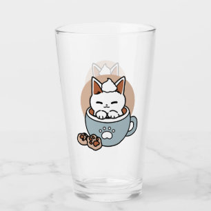Kat i Mugg Helgdag Design - Katt och kakao Glaskopp