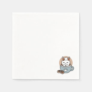 Kat i Mugg Helgdag Design - Katt och kakao Pappersservett