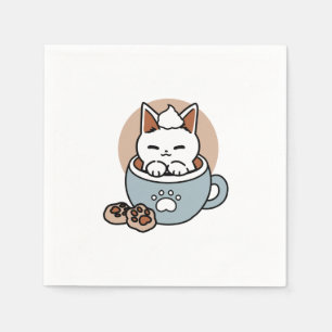 Kat i Mugg Helgdag Design - Katt och kakao Pappersservett