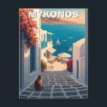 Kat i Mykonos Greece Cyclades Travel Sunset Vykort<br><div class="desc">Mykonos är en grekisk ö som ljuger mellan Tinos, Syros, Paros och Naxos. Ön sträcker sig över en yta på 85, 5 km2 (33 kvadratmeter mi) och stiger till en höjd på 341 m (1, 119 ft) vid sin högsta punkt. Det finns 9 320 invånare (2001) av vilka de flesta...</div>
